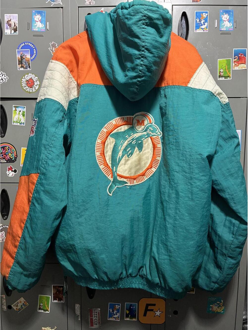 Miami Dolphins vintage 90s starter jacket  27x28 XL as is